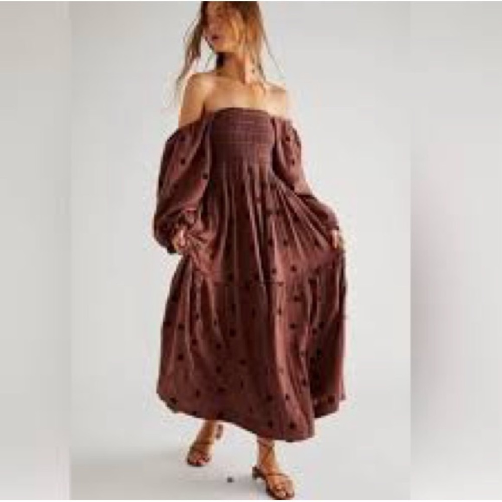 Free People Dahlia Dress in Brown